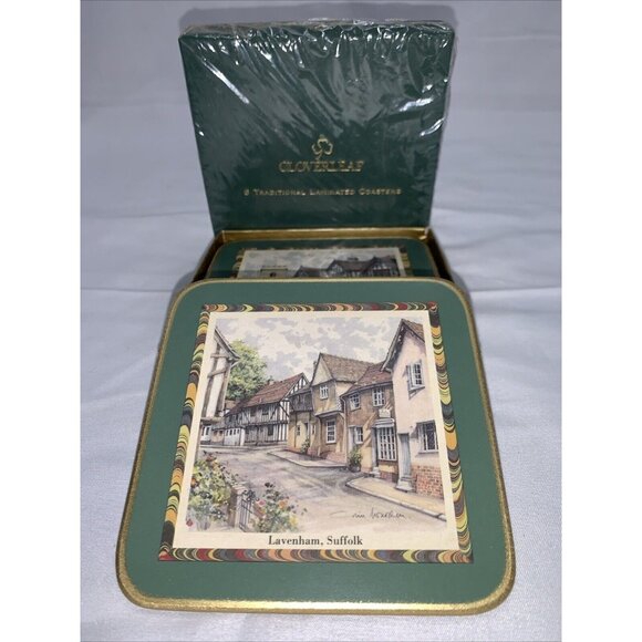 Cloverleaf Traditional Laminated Coasters Set Of 6 British Landmark Designs Cork - Picture 1 of 16